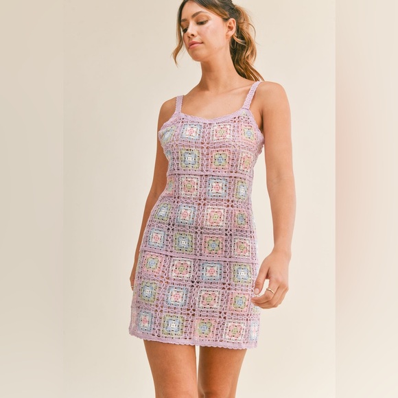 Mable Dresses & Skirts - Mable MARLOWE CROCHET MINI DRESS Crochet Mini Dress